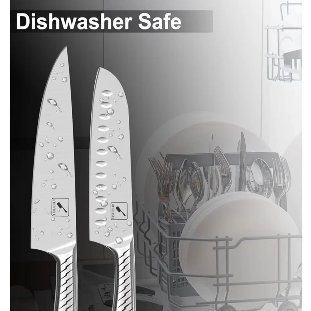 14PCS Knife Set with block, Knife Set with Built-in Sharpener, Knife Set